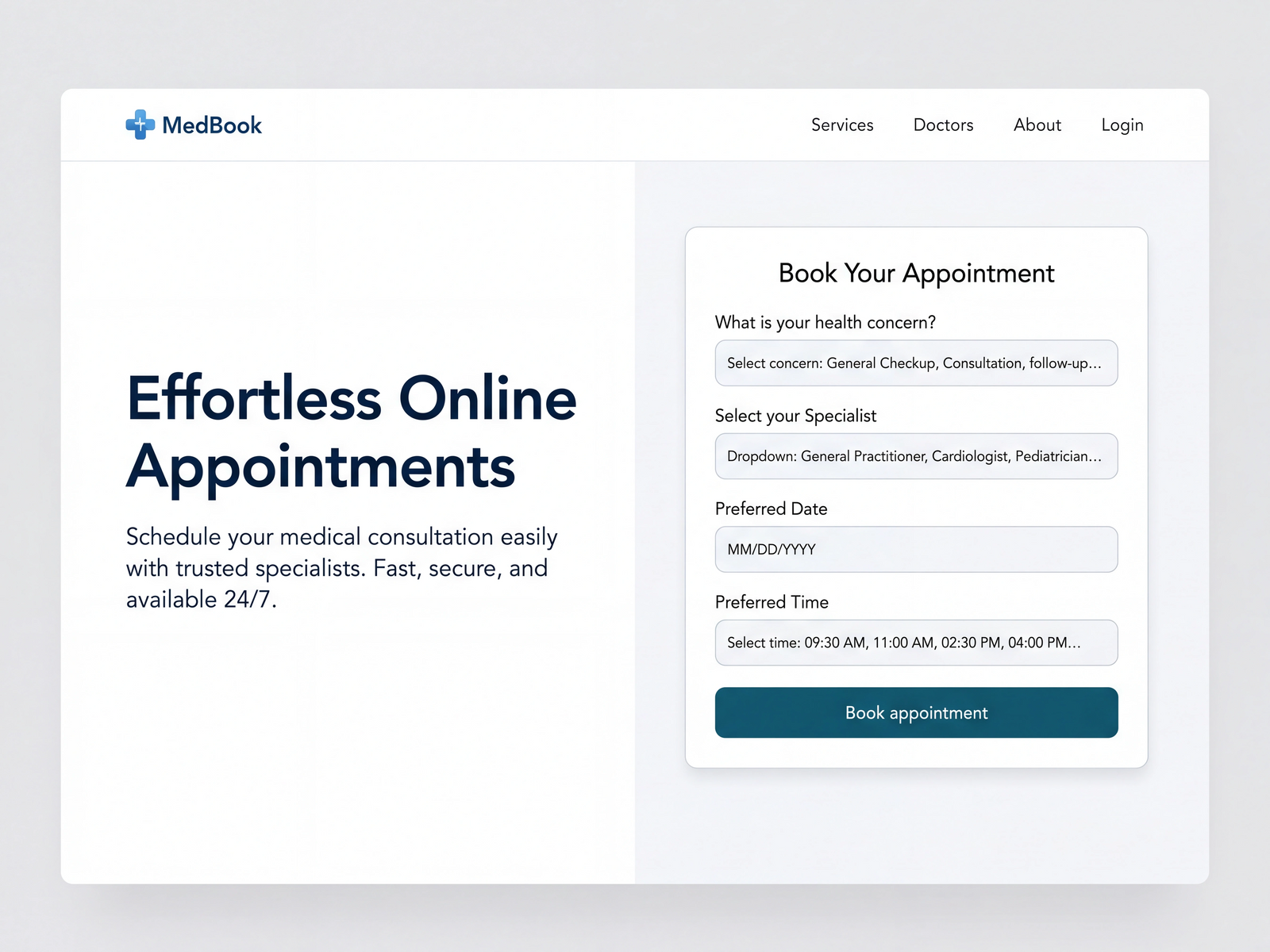 Booking-Focused Website