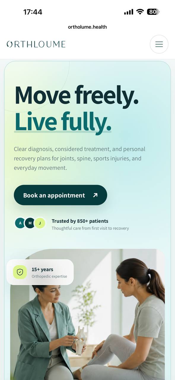 Orthopedic Clinic Website